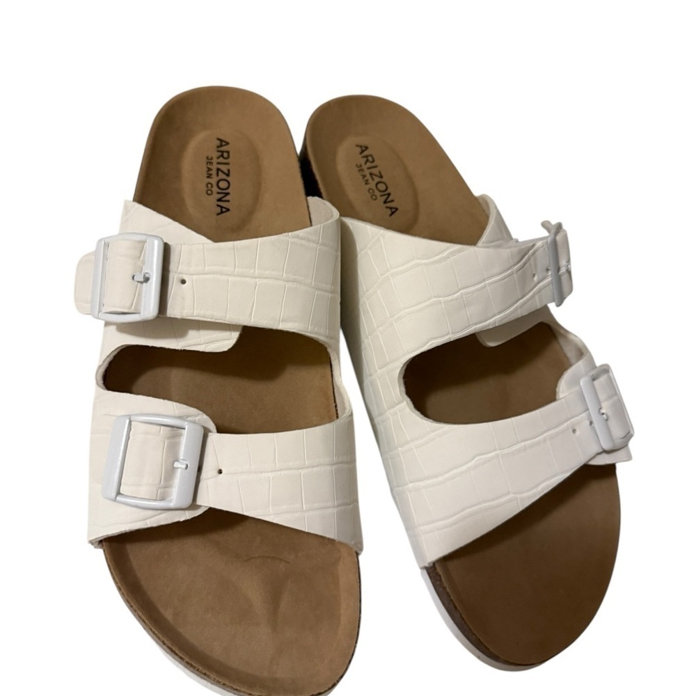 Arizona Jean Company White Sandals with Adjustable Straps - Picture 10 of 13